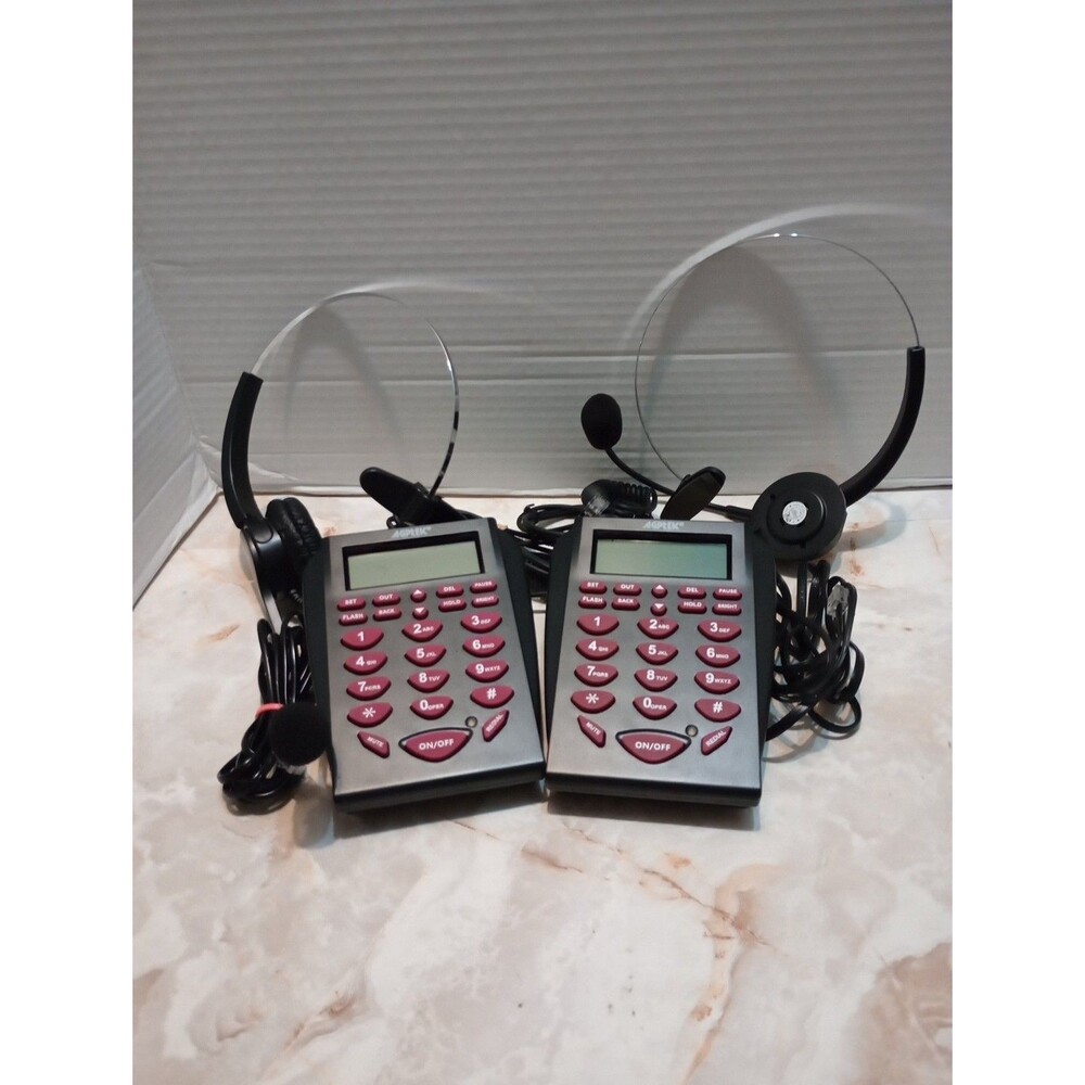 Lot Of 2 AGPTEK Call Center Dialpad Headset Telephone Set Model HA0098D